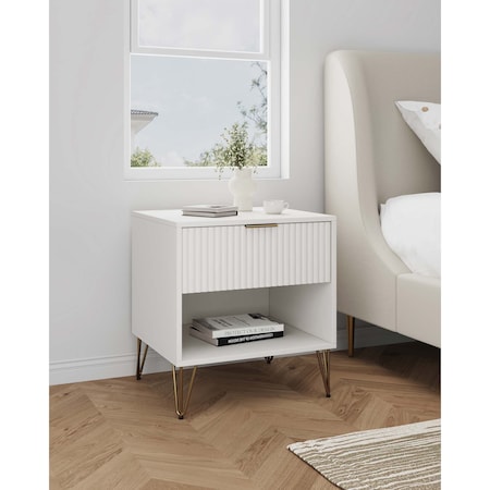 Manhattan Comfort DUMBO 1.0 Nightstand in White NS001-WH